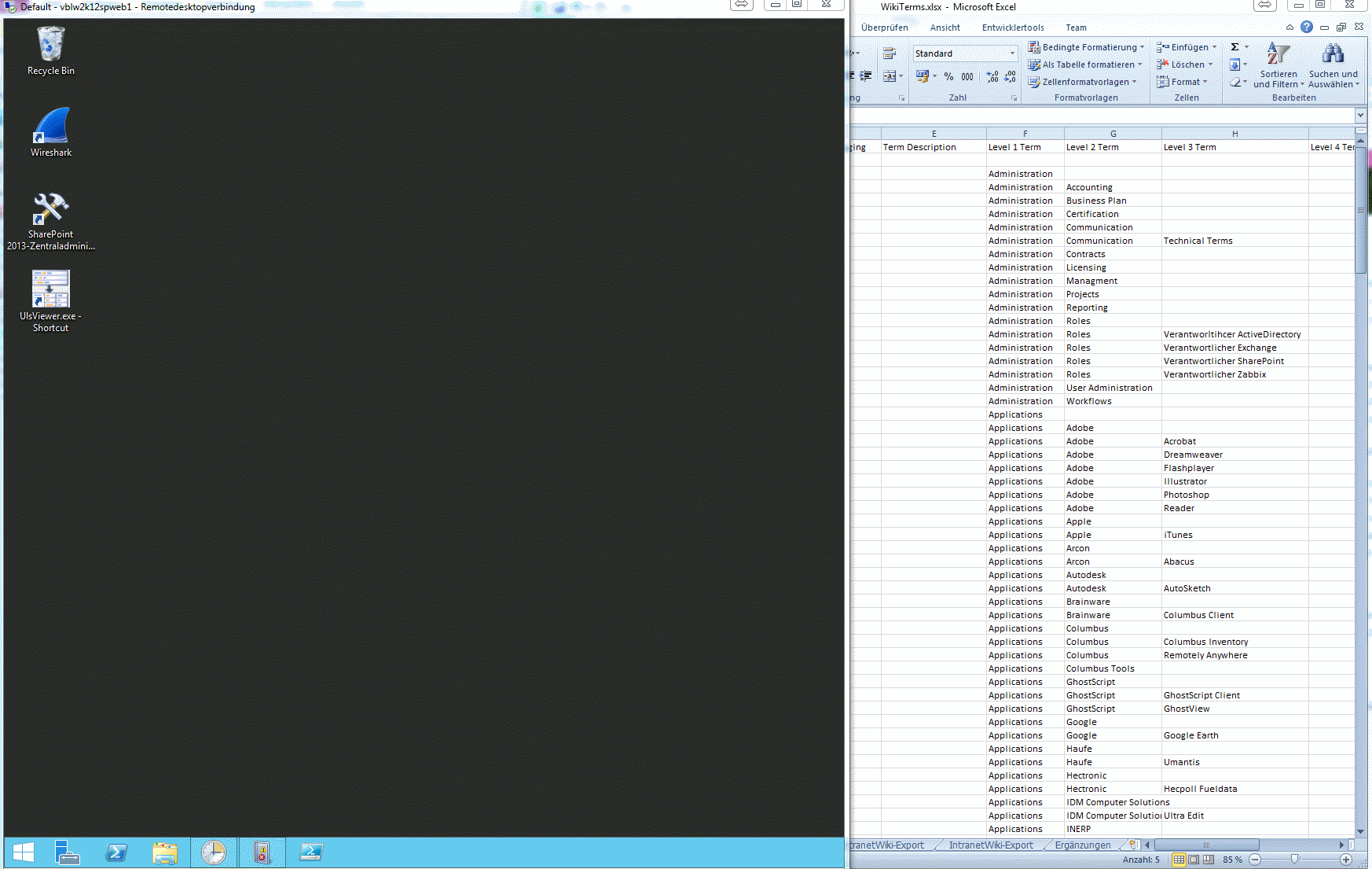 Update Wiki Terms Excel from Termstore